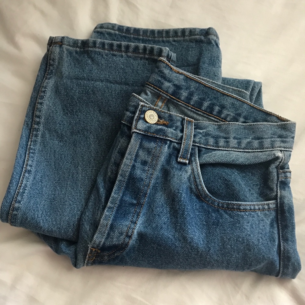 Dark Denim Wash Mom Jeans